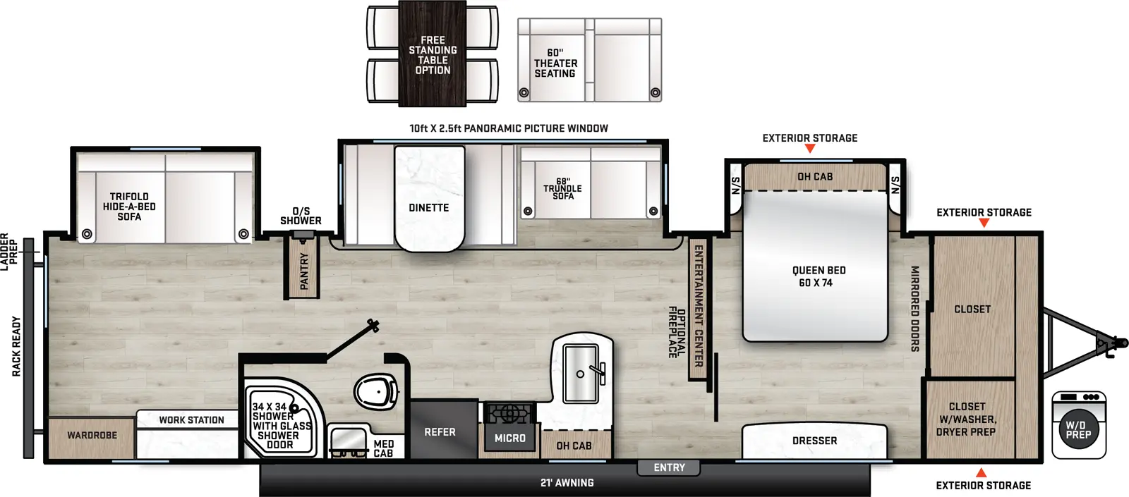 Catalina Legacy Edition 343BHTS-DEN Floorplan